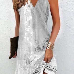 Elegant White Floral Mini Dress